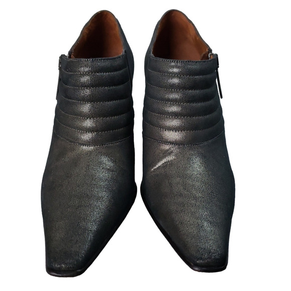 Donald J Pliner Women's Monica Taupe Pewter Metallic High Heel Booties Sz 6.5M - Picture 2 of 15